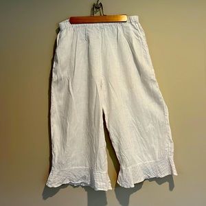 Flax Jeanne Engelhart white linen bloomer pants
